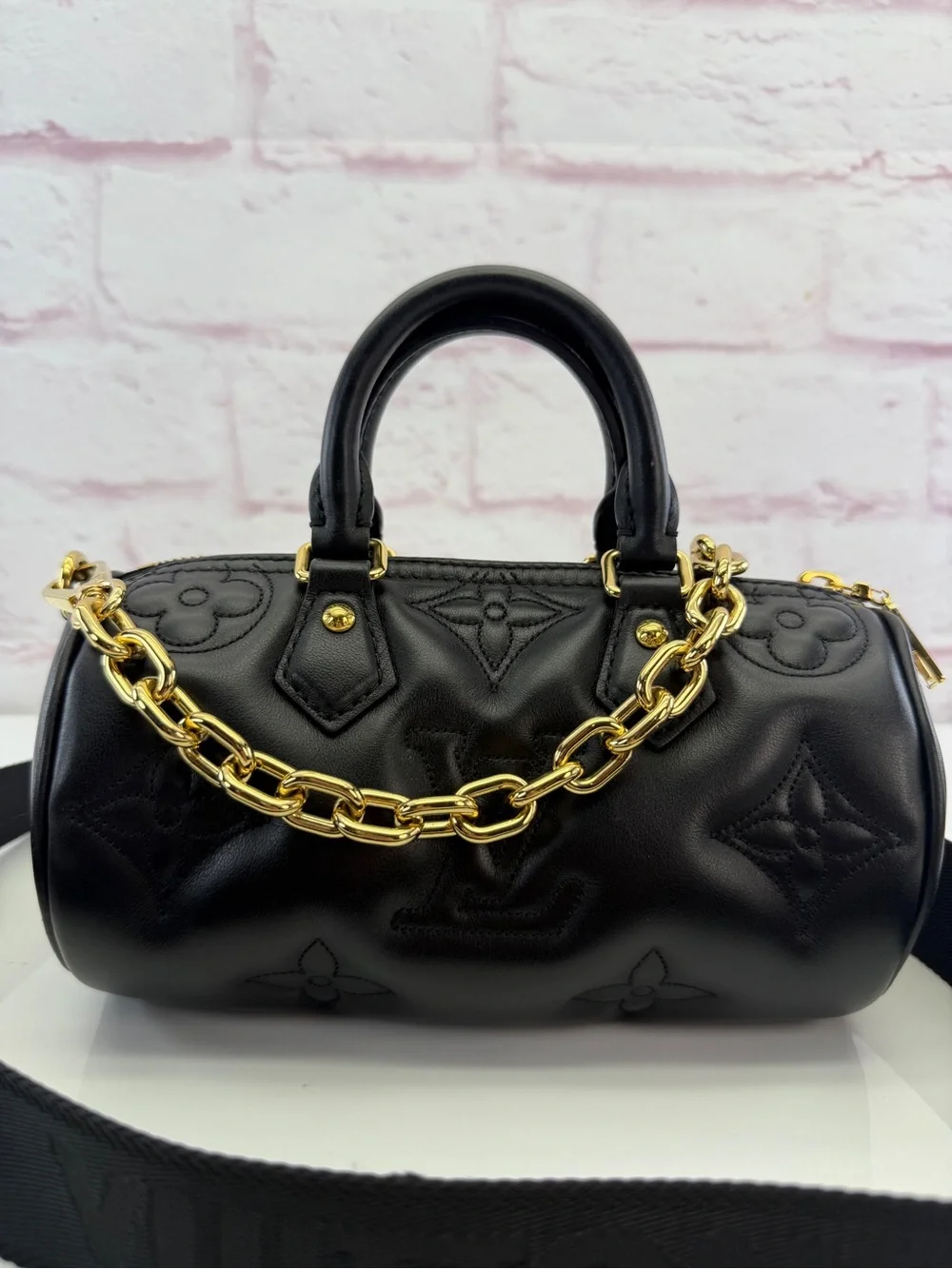 Louis Vuitton Calfskin Bubblegram Papillon BB Black